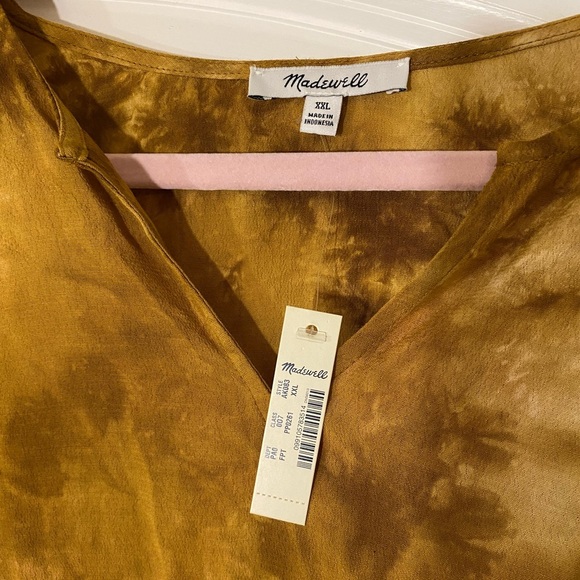 Madewell Tie-Dye Ruffle-Shoulder Top NWT - Picture 3 of 7